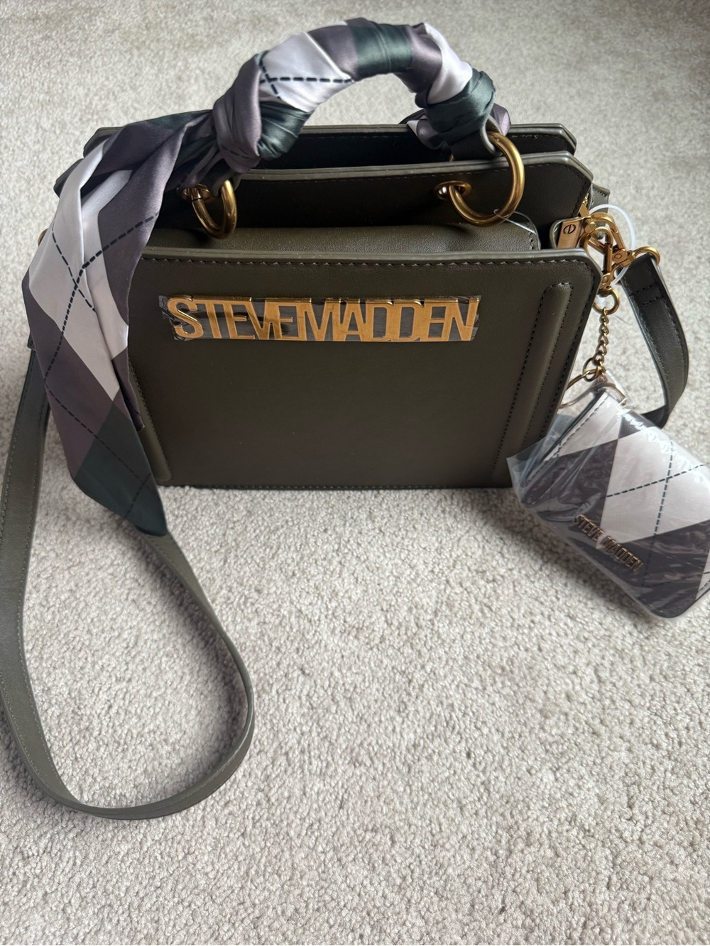 Steve Madden Olive Green Top-Handle Crossbody Bag